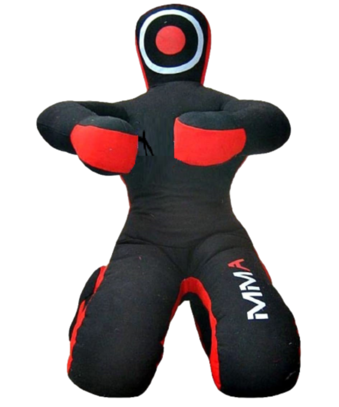 Durable unfilled MMA training dummy for wrestling, kickboxing, karate, judo, and grappling workouts. Designed to help improve combat sports skills, including submissions, takedowns, throws, striking accuracy, and ground control. Suitable for men, women, and kids training in martial arts, self-defense, and strength conditioning programs.