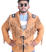 Real suede brown men’s western style fringe leather jacket crafted from premium quality suede leather, featuring classic cowboy design with long fringe detailing on sleeves and back. Stylish vintage western jacket for men with soft inner lining, durable stitching, and comfortable fit. Ideal for casual wear, biker fashion, rodeo events, and winter outfits. Perfect choice for western fashion lovers looking for rugged, stylish, and timeless leather outerwear.