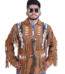 Premium handmade men’s suede fringe leather jacket with Native American beaded detailing, western style cowboy coat crafted from genuine suede leather, soft inner feel with rugged outer finish, long fringe tassels on sleeves and back, ideal for bikers, ranch wear, western events, casual street fashion, durable stitching and comfortable fit, stylish vintage suede jacket for men