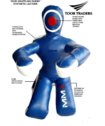 Heavy-duty unfilled grappling dummy for MMA, wrestling, kickboxing, karate, judo, and self-defense training. Suitable for men, women, and kids looking to practice submissions, throws, takedowns, ground fighting, and striking drills. Flexible design allows customized filling weight for realistic martial arts and combat sports workouts.