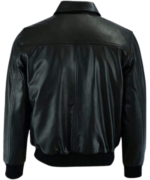 Real Black Sheepskin Leather Windbreaker Bomber Fashion Jacket for Men - Image 2