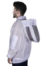ultra breeze 3 layer beekeeping jacket with fencing veil, ventilated mesh design for superior airflow, unisex protective bee suit top, sting resistant fabric ideal for summer beekeeping, honey harvesting and apiary maintenance