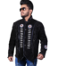 Genuine cowhide suede fringe leather jacket for men featuring a classic Native American-inspired western design. Crafted from real black suede leather, this traditional coat showcases long decorative fringes along the sleeves, chest, and back, accented with intricate beadwork details. The premium handcrafted construction offers warmth, durability, and timeless western style. Ideal for winter wear, rodeo events, country fashion, motorcycle rides, and vintage western enthusiasts.