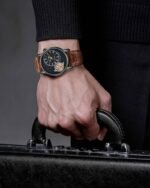 Men’s Watch Analog Leather Wrist Watch – Elegant Quartz Watch with Double Strap & 3ATM Waterproof ( Random Color ) - Image 5
