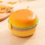 Lunch Box For Kids Burger Hamburger Shaped Multi Layer 6×3.5 Inches Multicolor Portable Food Container