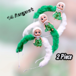 Green Printed Hair Bands For Girls Pack of 2