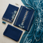 3pcs Embroidered Lawn Suit Blue For Women