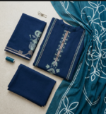 3pcs Embroidered Lawn Suit Blue For Women