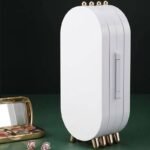 Jewellery Box Organiser with Mirror – Foldable Exquisite Dustproof Jewelry Storage Case Multi-Function Screen Shaped Metal Display Jewelry Stand for Earring – Necklace & Bracelet (Random Color) - Image 2