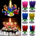 Melody Birthday Candle Musical Flower Candle With Rotating Petals Colorful Flames And Happy Birthday Tune For Celebrations (Large Size) - Image 2