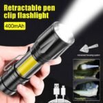 Metal COB Flashlight Torch | Mini LED Rechargeable Work Light | Emergency Penlight | Portable Pocket Torch | Waterproof - Image 3