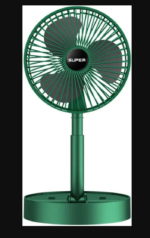 Rechargeable Green Desk Fan With Base & Foldable Design - Image 6