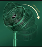 Rechargeable Green Desk Fan With Base & Foldable Design - Image 2