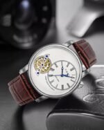 Men’s Watch Analog Leather Wrist Watch – Elegant Quartz Watch with Double Strap & 3ATM Waterproof ( Random Color ) - Image 2