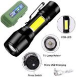 Metal COB Flashlight Torch | Mini LED Rechargeable Work Light | Emergency Penlight | Portable Pocket Torch | Waterproof - Image 2
