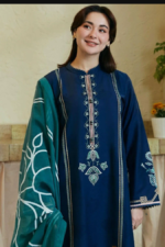 3pcs Embroidered Lawn Suit Blue For Women - Image 2