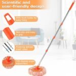 Long-Handle Telescopic Cleaning Mop – 360° Rotating Microfiber Dust Mop with Detachable Head