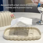 Luxury Shell Shape Tissue Box – Elegant Wave Pattern Paper Napkin Dispenser for Home & Office Decor - Image 2