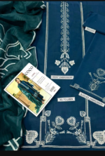 3pcs Embroidered Lawn Suit Blue For Women - Image 3