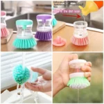 Mini Kitchen Liquid Dish Cleaning Brush | Scrubber Tool, Oil-Resistant, Scrubbing Sponge Remove Stains (Random color) - Image 9