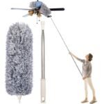 Microfiber Fan Duster | Telescopic Extendable Gray Duster | 360 Flexible Dirt & Dust Duster For Home Office Use | Micro Fiber Duster - Image 2