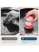 Mini Kitchen Liquid Dish Cleaning Brush | Scrubber Tool, Oil-Resistant, Scrubbing Sponge Remove Stains (Random color) - Image 3